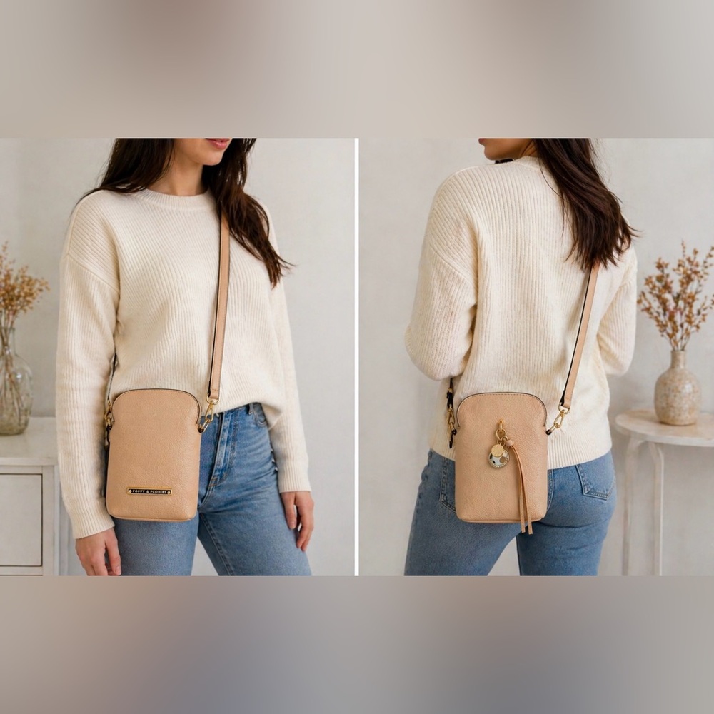 Poppy & Peonies Crossbody Bag – Neutral Beige
